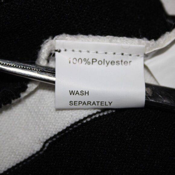 Avantlook Sz M Black White V Neck Striped Surplice 100% Polyester Dress - Picture 11 of 15